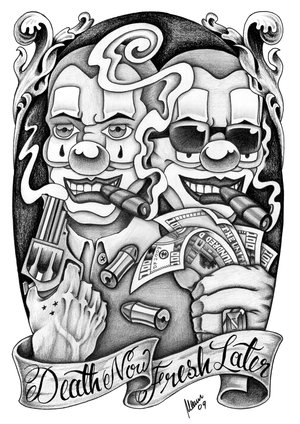 Chicano tattoo art. The art tattoo has come into popular culture in many 