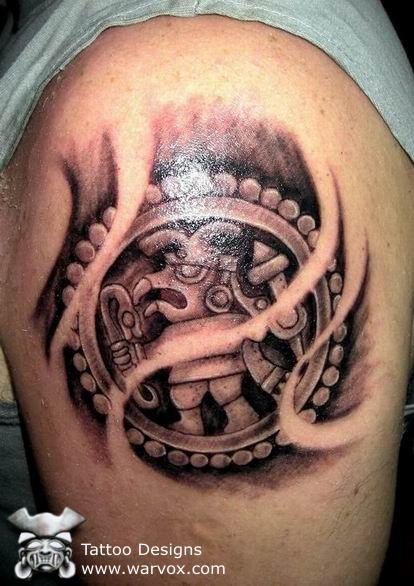 The Aztec tribal tattoos are