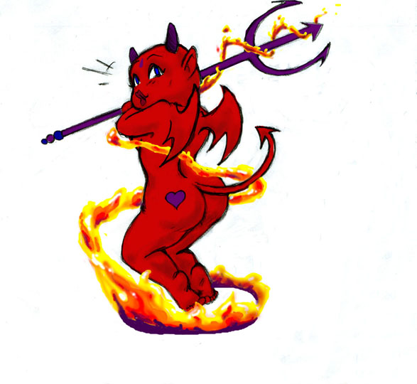 This "retro devil tattoo design" clipart image can be licensed as part of a