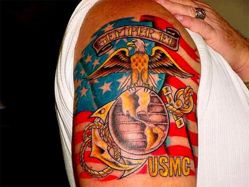 (marine corps tattoo art