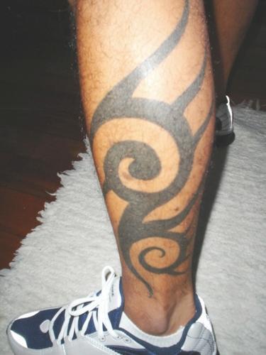 Right lower leg tattoo - Black tribal tribal leg tattoos